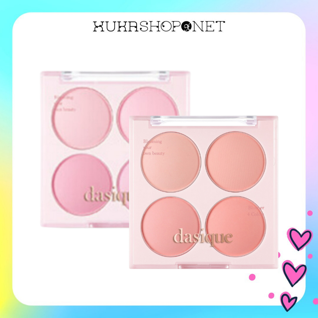  Bảng má hồng Dasique Blending Mood Cheek 4 ô tròn thuần chay chất phấn siêu mềm mịn 