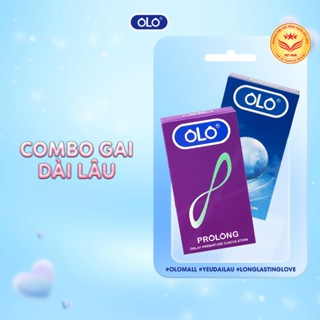 Combo 2 hộp bao cao su OLO Ice & Prolong - Cùng bạn yêu dài lâu, size 52mm, kéo dài thời gian, hương vani & bạc hà