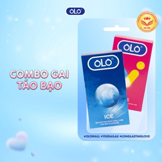 Combo 2 hộp bao cao su OLO Vibe & Ice - Cùng bạn yêu dài lâu, bao hạt nổi, kéo dài thời gian, hương bạc hà & dâu