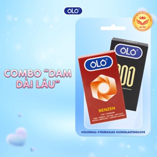 Combo 2 hộp bao cao su OLO 001 & benzen - Cùng bạn yêu dài lâu, siêu mỏng, kéo dài thời gian, gân gai táo bạo