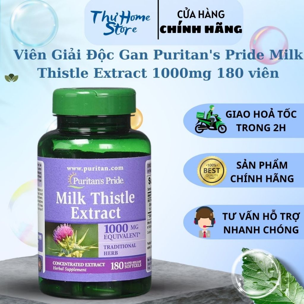 Viên Giải Độc Gan Puritan's Pride Milk Thistle Extract 1000mg 180 viên