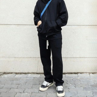 Quần dài sweatpant ống suông thun nỉ DATINO form unisex chất cotton chân cua dày dặn, dây drawstring