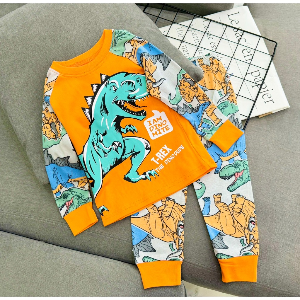 Đồ bộ bé trai, bộ ngủ dài tay cho bé trai size 10-25KG chất thun xuất khẩu mềm mịn mát