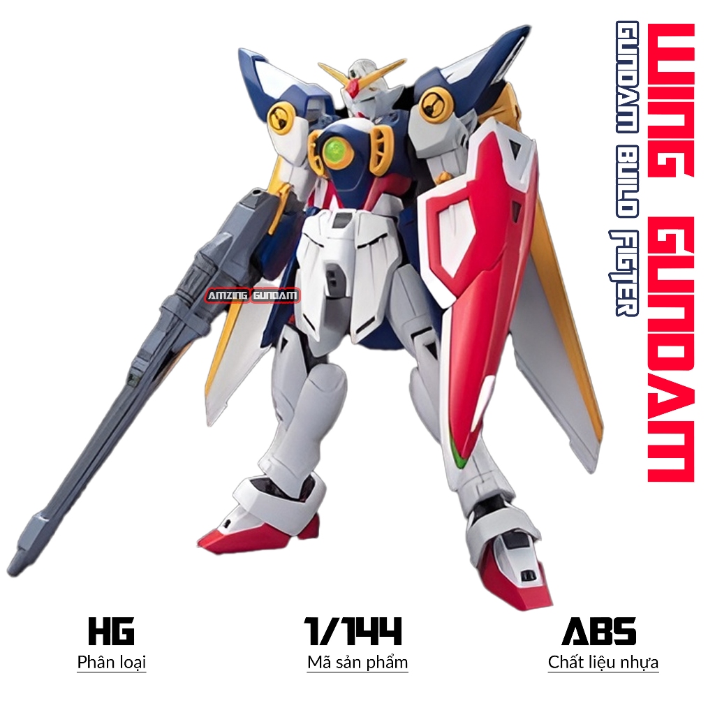 Mô hình lắp ráp HG Wing Gundam, 1/144 Mô hình nhựa, Đồ chơi xếp hình Mecha