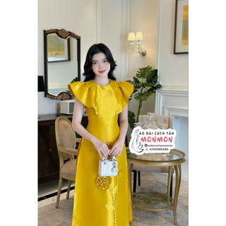 Áo dài cách tân nữ NGỌC NỮ áo dài nữ gấm ngọc áo dài cách tân nữ màu đỏ áo dài cổ tròn áo dài tết