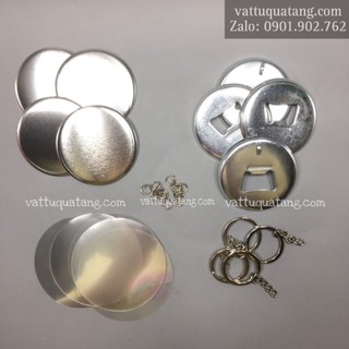 Combo 50 cái Phôi móc khóa huy hiệu khui bia kim loại 5.8cm