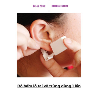 Bộ bấm lỗ tai vô trùng dùng 1 lần không đau, sử dụng tại nhà, thích hợp cho người lớn, trẻ em, bé sơ sinh, có sẵn khuyên