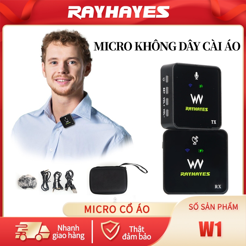 RAYHAYES micro không dây cài áoTop giảm tiếng ồn mic thu âm Thích hợpcho mọicảnh cần quay video và âm thanh