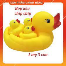 Set vịt thả chậu tắm có tiếng kêu, set vịt mẹ con đồ chơi cho bé