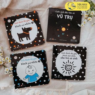 Sách - Combo 4 cuốn Kích thích thị giác black and white cho trẻ sơ sinh
