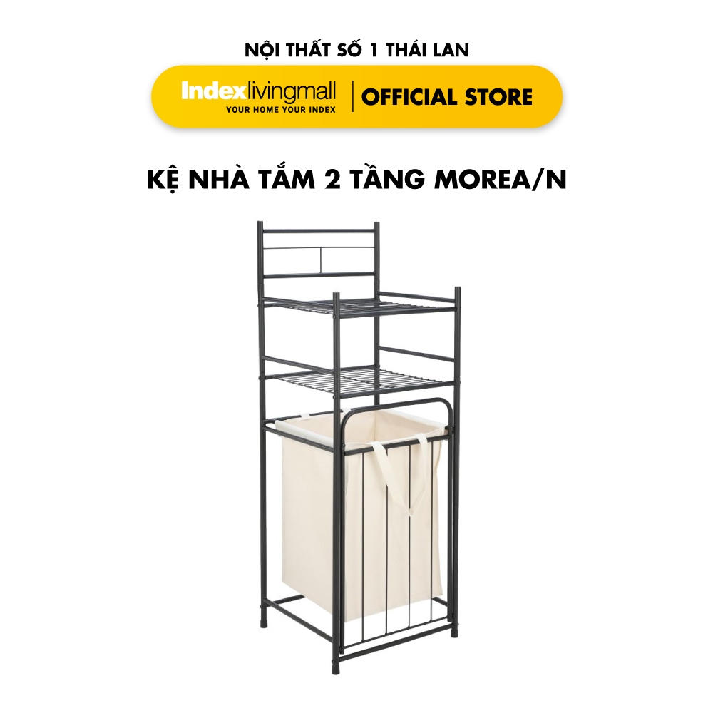 Kệ Nhà Tắm Đa Năng 2 Tầng MOREA/N Cao Cấp Sơn Tĩnh Điện Kết Hợp Giỏ Đựng Quần Áo Và Gía Treo Khăn | Index Living Mall