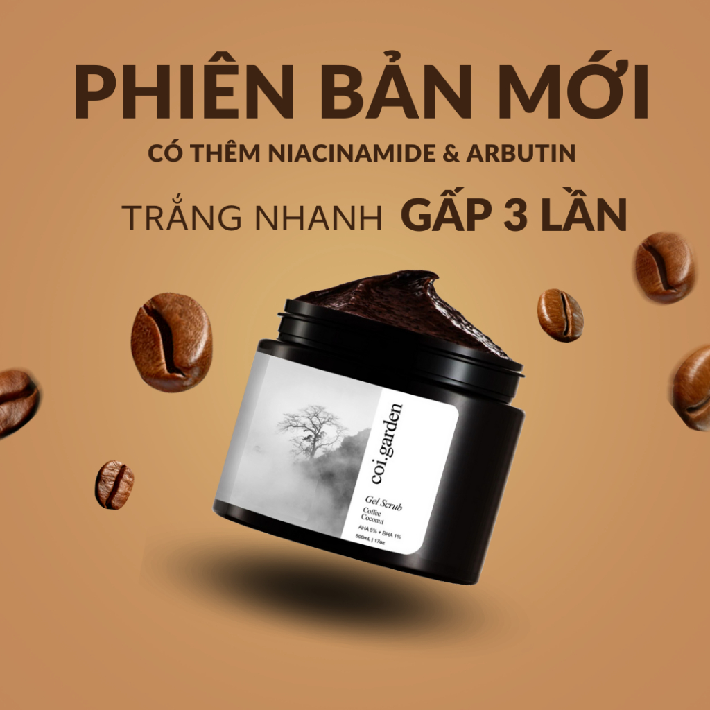 Tẩy tế bào chết body cà phê dầu dừa 500g VƯỜN NHÀ CỘI hỗ trợ trắng mịn da giảm mụn | BigBuy360 - bigbuy360.vn