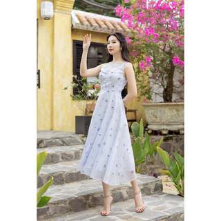 TIELA Đầm váy hoa cổ thuyền - Elysia Dress