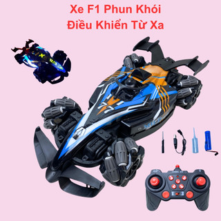 Xe điều khiển từ xa xe phun khói ô tô điều khiển từ xa xe phun sương pin sạc có đèn led sáng di chuyển siêu tốc
