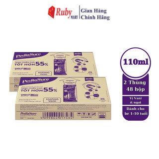 Combo 2 Thùng 48 hộp sữa nước PediaSure 110ml hương Vani ít ngọt
