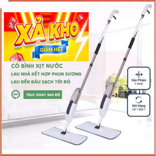 Cây lau nhà phun sương cán dài bằng inox chắc chắn đầu xoay 360 độ tiện dụng, Chổi lau nhà thông minh Mop Pro 01