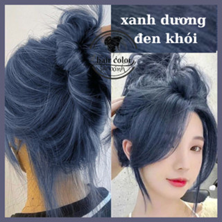 Thuốc nhuộm tóc XANH DƯƠNG ĐEN ÁNH KHÓI không tẩy tặng kèm oxy và găng tay