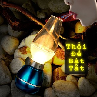 Đèn dầu thổi bật ,tắt cảm ứng điện tử led, đèn thờ .đtca