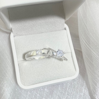 Nhẫn đôi bạc CHY SILVER đính 1 đá 4 chấu bạc ta