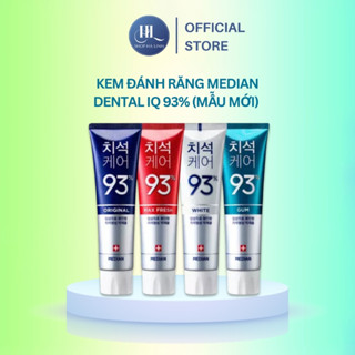 Kem Đánh Răng Median Dental IQ 93% Hàn Quốc 120g - Giúp Trắng Răng, Giảm Ố, Loại Bỏ Mùi Hôi