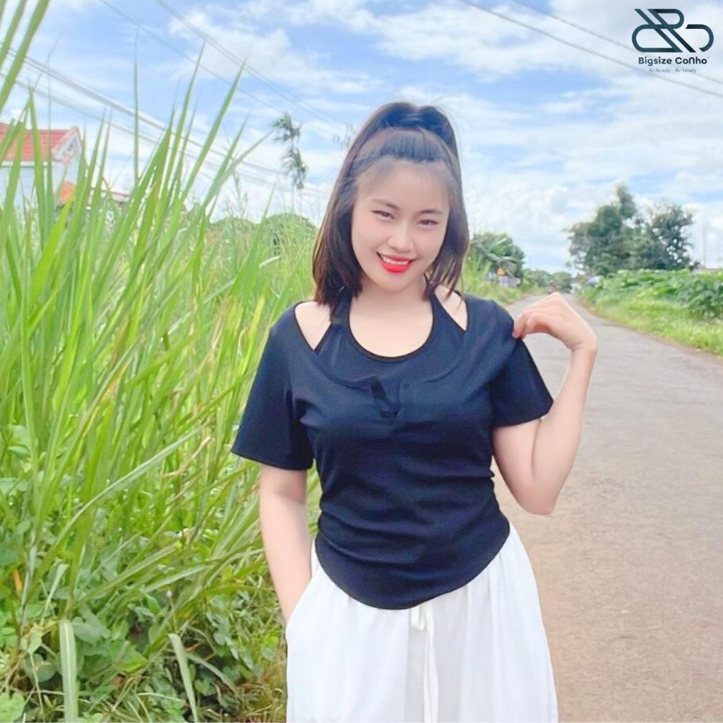 Áo Thun Kiểu Croptop Bigsize Cô Nhỏ Cột Dây Tay Ngắn Chất Gân Tăm Thời Trang Thanh Lịch  G16