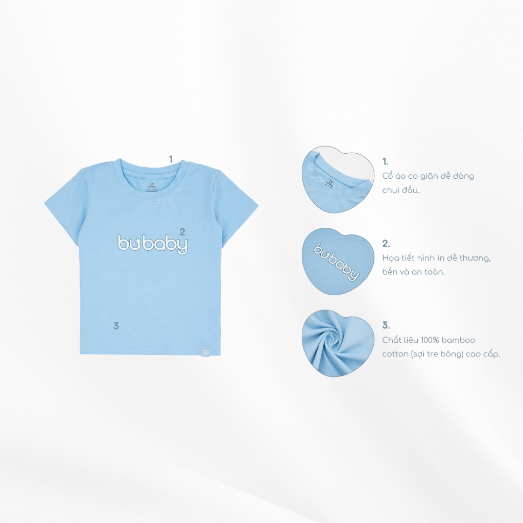Áo ngắn tay bé trai, bé gái, áo ngắn tay cổ tròn mềm mại, co giãn - BU Baby