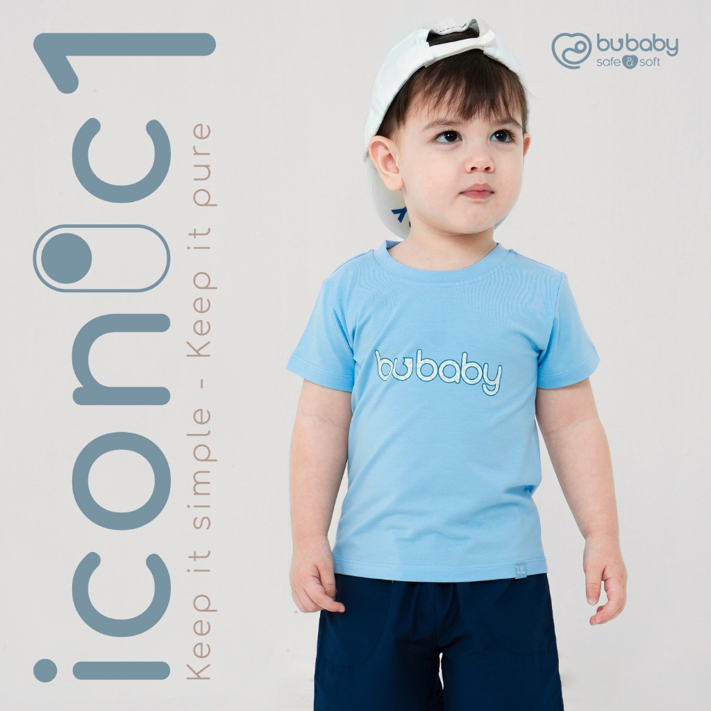 Áo ngắn tay bé trai, bé gái, áo ngắn tay cổ tròn mềm mại, co giãn - BU Baby