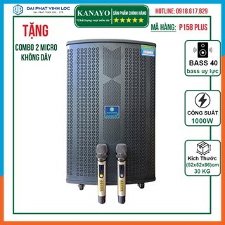Loa kéo karaoke kanayo p158 plus công suất 1000w | tặng kèm cặp micro hát karaoke chống hú