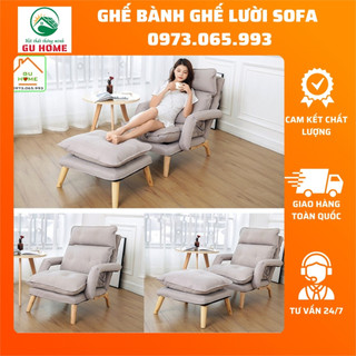 Ghế lười, ghế sofa thư giãn kèm đôn gác chân 5 chế độ ngả thành giường đa năng m040