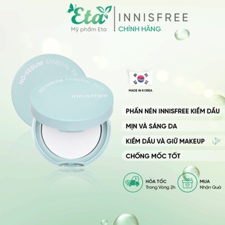 Phấn phủ nén INNISFREE NO SEBUM Mineral Pact kiềm dầu che phủ lỗ chân lông hoàn hảo [NEW 2023]