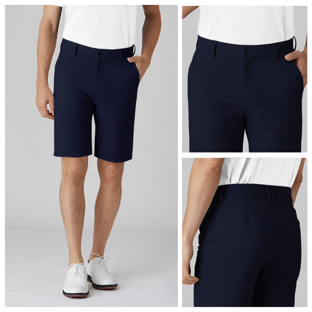 Quần short kaki nam cao cấp SIXMEN vải kaki tây xuất xịn, co giãn - Màu Xanh đen