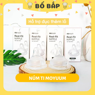 Núm Ti MOYUUM ⚡𝟭𝟬𝟬% CHÍNH HÃNG⚡ Siêu Mềm Đủ Size 1-4, Hỗ Trợ Đục Núm, Núm ti bình Moyuum Hàn Quốc