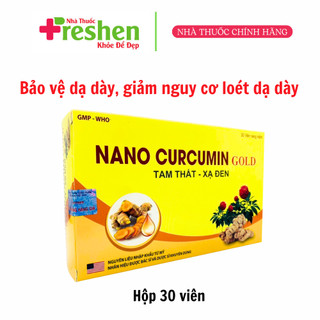 Viên Uống Nano Curcumin Gold Tam thất xạ đen - hết đau dạ dày tá tràng (hộp 30 viên nang mềm)