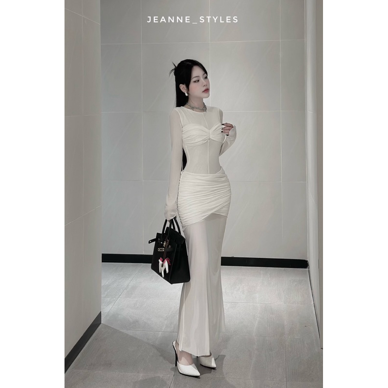 [Ảnh thật] Đầm thun lưới đuôi cá