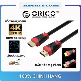 Cáp HDMI 2.0 ORICO HD303 đầu mạ vàng 4K/60hz tốc độ 18Gbps lõi 19 cores +1 – Hàng chính hãng