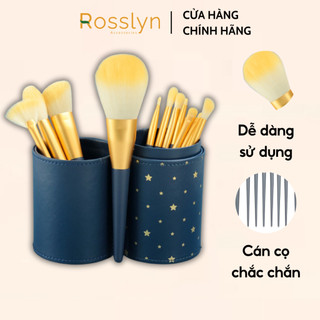 Bộ cọ trang điểm 12 cây đa năng lông mịn dễ tán tặng kèm hộp đựng Rosslyn Cosmetic QT114