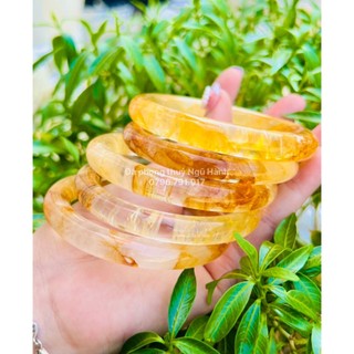 Vòng bản liền thach anh ưu linh vàng siêu vip size 52-58mm kèm hộp gấm cao cấp