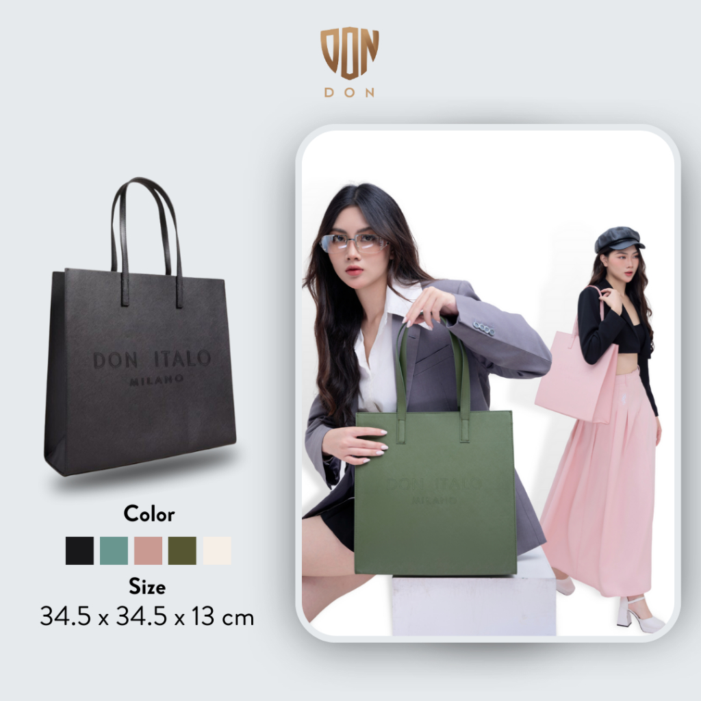 Túi Xách Tay Da Nữ Milano Thương Hiệu DON ITALO Thiết Kế Da Cao Cấp 5 Màu Phong Cách