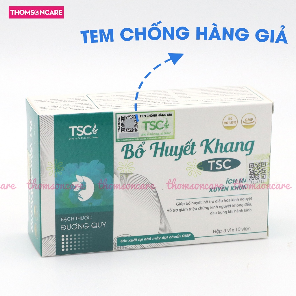 Bổ huyết khang 30v và Sanofia Eva Tím 30v - Combo cho người rối loạn kinh nguyệt, nội tiết tố suy giảm Thomsoncare