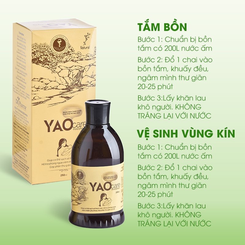 Nước tắm gội thảo dược DK Pharma Yaocare Mama cho mẹ sau sinh - Chai 250ml