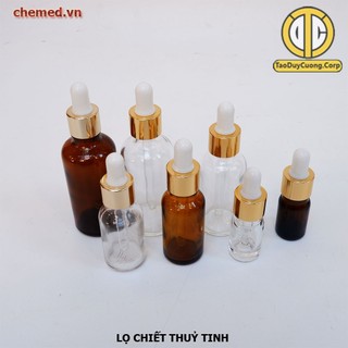 Lọ chiết thuỷ tinh, Chai lọ mỹ phẩm chiết serum tinh dầu, lọ chiết đựng dung dịch thuỷ tinh trắng và thuỷ tinh nâu
