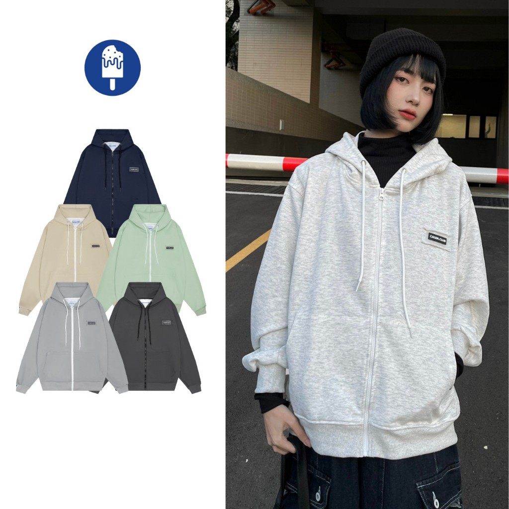 Calem Club - Áo khoác Hoodie zip Nỉ 2 DA Tem Su nhiều màu form unisex