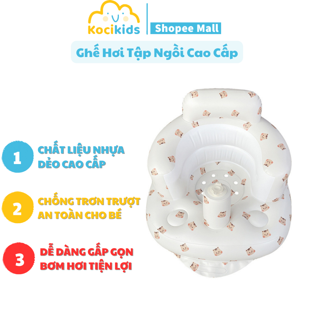 Ghế hơi tập ngồi cho bé cao cấp phong cách Hàn Quốc, phù hợp cho bé từ 4 tháng tuổi