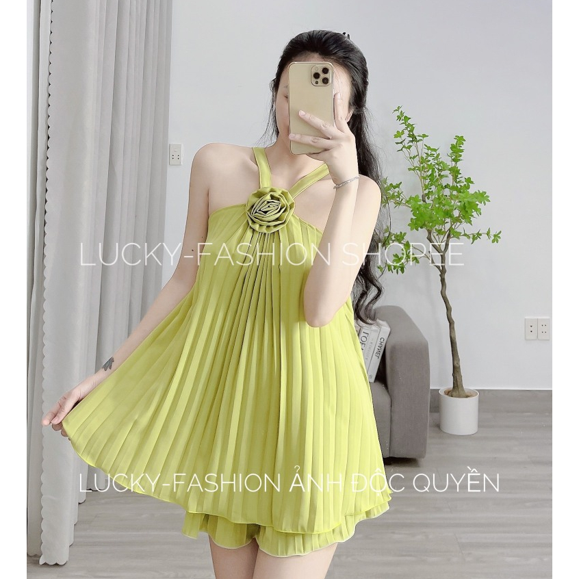 Sét yếm hai Dây Dập Ly_Quần Đùi Bao Mát cho mùa hè 7 màu_ảnh thật