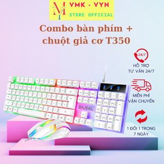 Combo bàn phím + chuột giả cơ T350 gaming led nhiều màu fullsize 104 phím