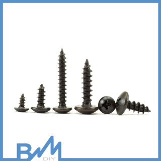 Đinh vít đầu dù mũ rộng bắt loa 100 cái màu đen sơn tĩnh điện M3 M3.5 M4▌