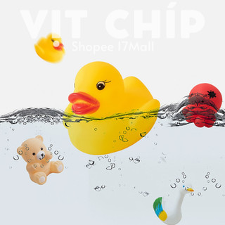Set 10 con vịt cao su bóp kêu chíp chíp giúp chậu tắm của bé trở nên vui nhộn, bé sẽ thích tắm hơn
