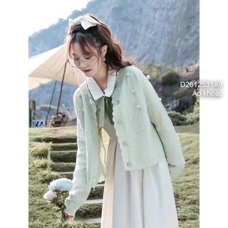 Áo khoác len cardigan dệt kim cài nút tay dài hàng QC! CHAUS Boutique