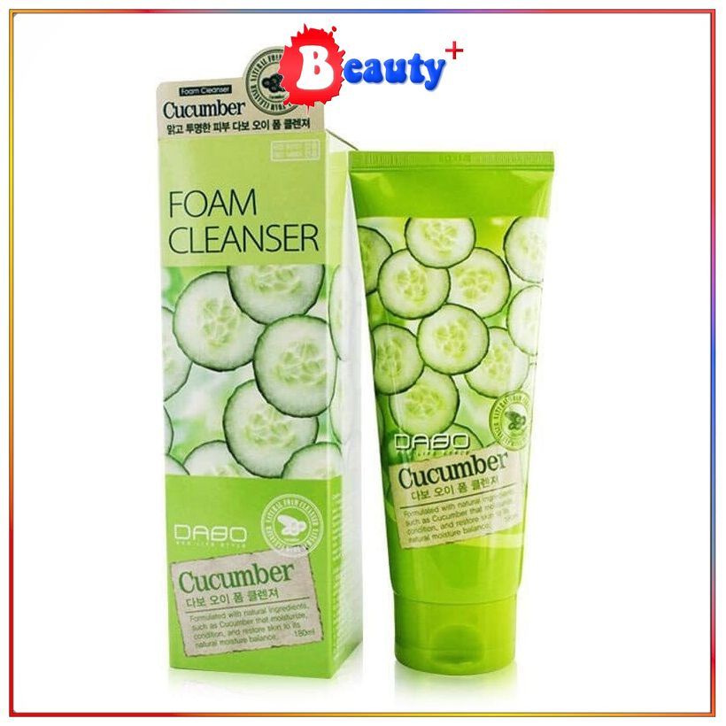 Sữa rửa mặt Dưa leo lành tính Hàn Quốc Dabo Cucumber Foam Cleanser 180ml