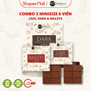Socola Tươi Chocoline Vị Đắng Dark & Cà Phê & Vị Kem Sữa Baileys - Combo 3 hộp Mini 6V